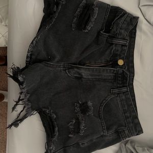 black jean shorts